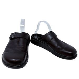 Birkenstock‎ Tatami Brown Leather Buckle Clogs Slides 265 Size Women 10 Men 8